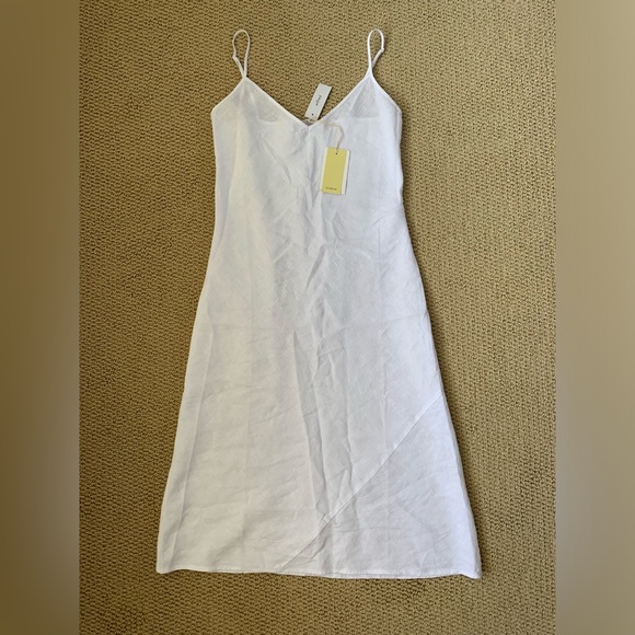 NWT Aritiza Wilfred Only Linen Slip Dress Sz Small White - Picture 4 of 6
